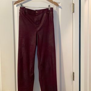 “Leather Look” Jeans. Chico Size 2.5 in Burgundy